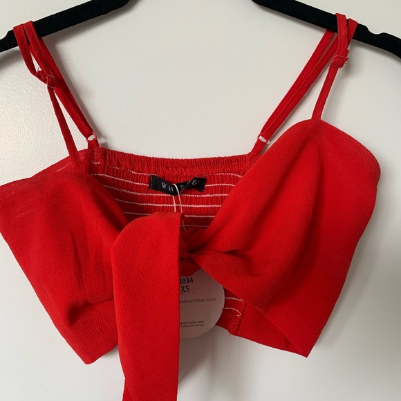 White Fox matching set -  tie top and wrap skirt - Picture 2 of 3